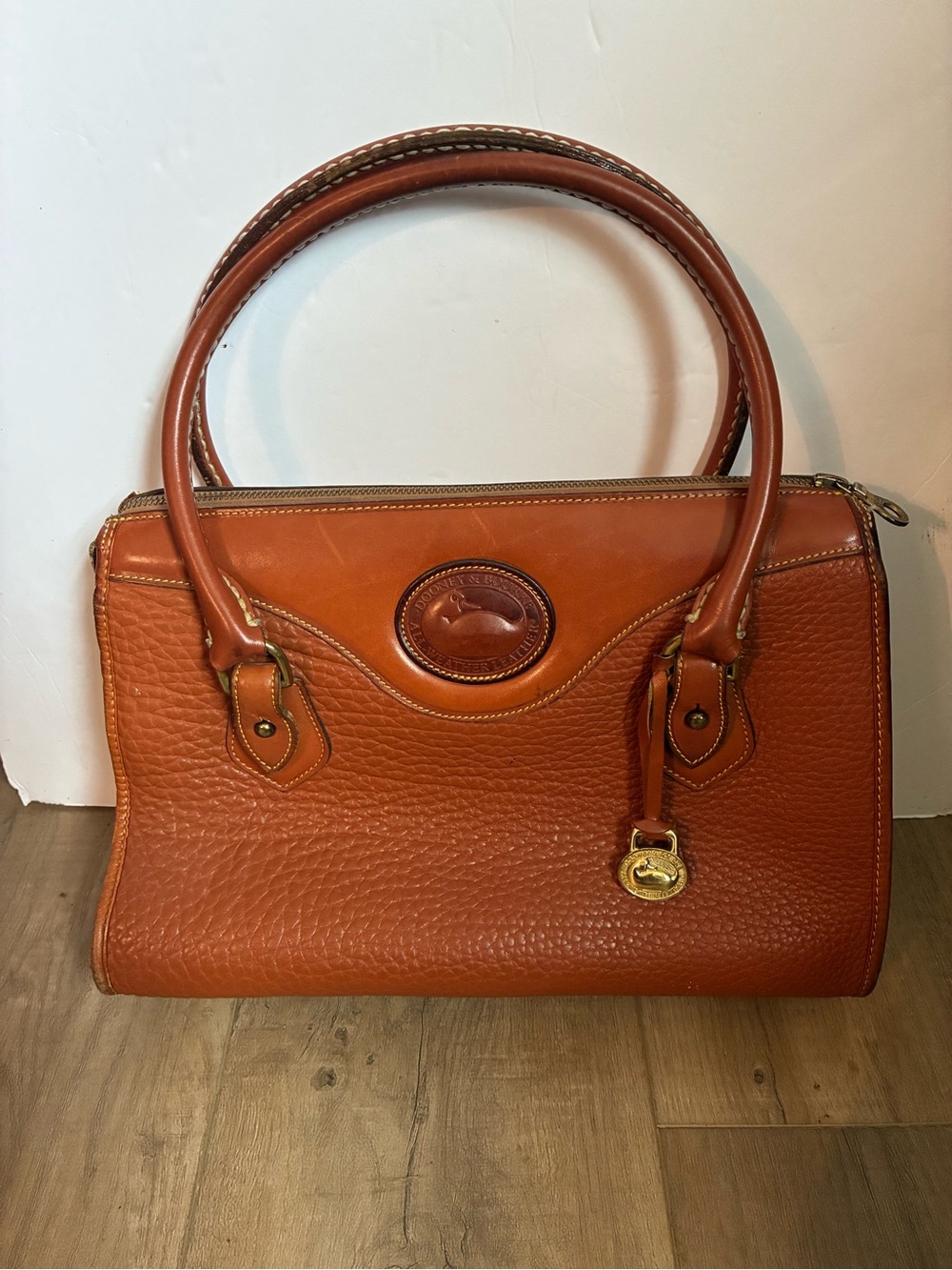 Dooney & Bourke Burnt Orange Pebbled Leather Satchel